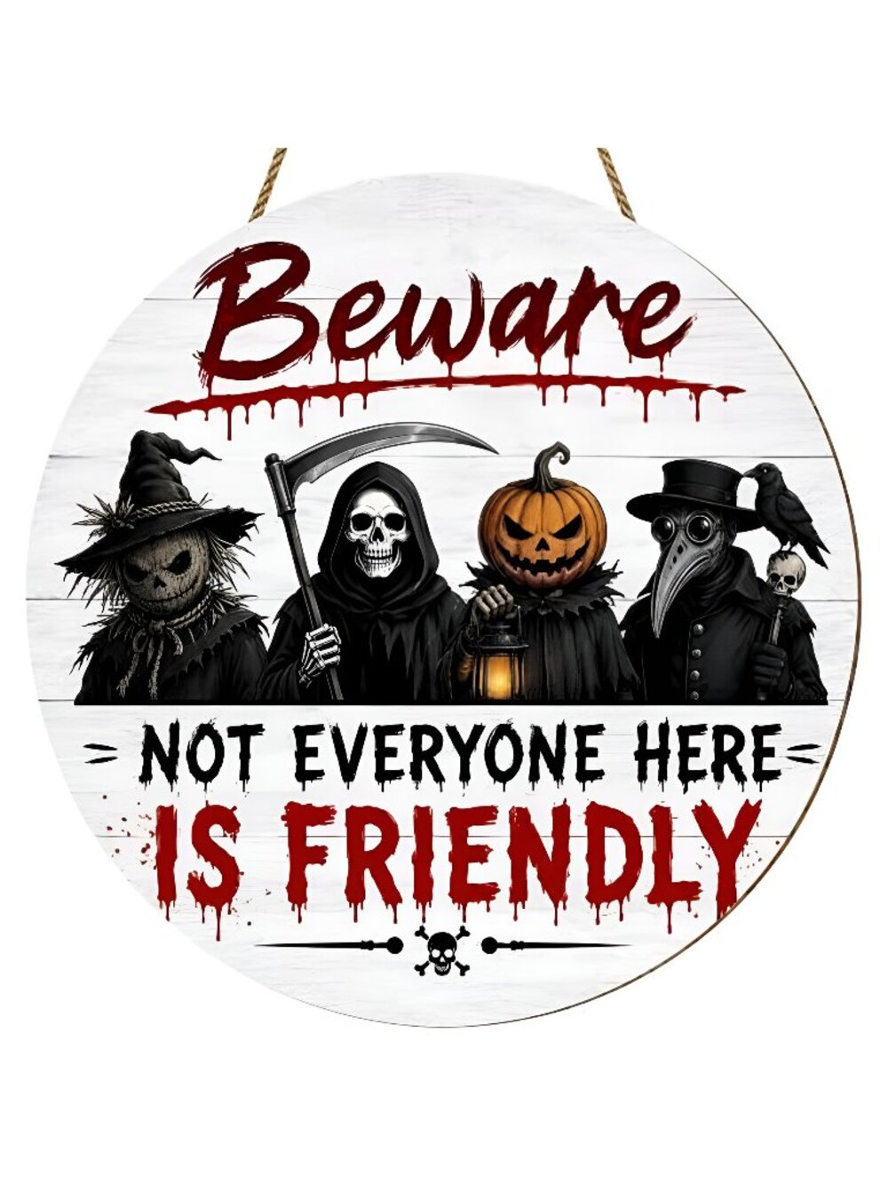Halloween Door Decor, Halloween Door Sign, 9.84 Inch Wooden Hanging Plaque